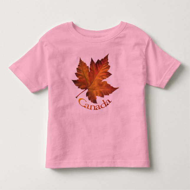 Camiseta Infantil Lembrança de Canadá do t-shirt da criança da folha (Frente)