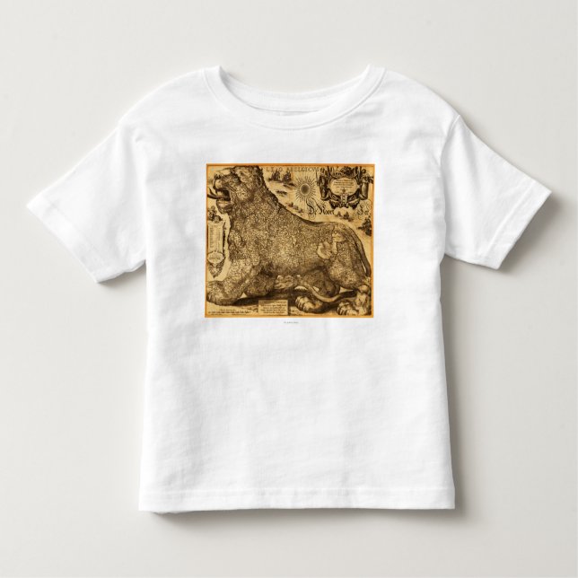 Camiseta Infantil Leo Belgicus dos Países Baixos e da Bélgica (Frente)