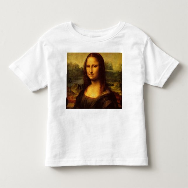 Camiseta Infantil Leonardo Da Vinci Mona Lisa Pintura De Arte Bela (Frente)