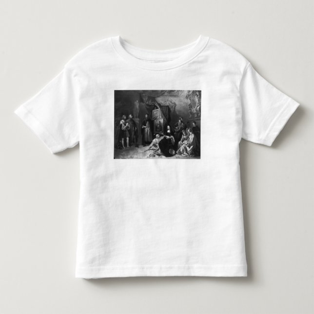 Camiseta Infantil Leonardo da Vinci que pinta o Gioconda (Frente)