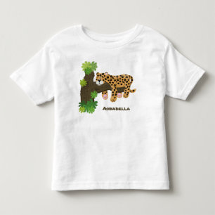 Camiseta Infantil Leopardo bonito dormindo em desenho animado de ár