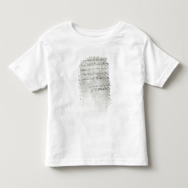 Camiseta Infantil Letra de George Frederick Handel (Frente)