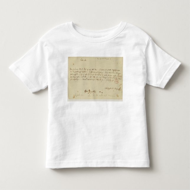 Camiseta Infantil Letra de Mozart a um freemason, em janeiro de 1786 (Frente)