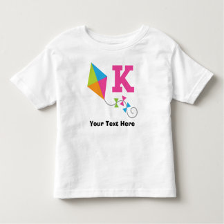 Camiseta Infantil Letra do alfabeto de K personalizada