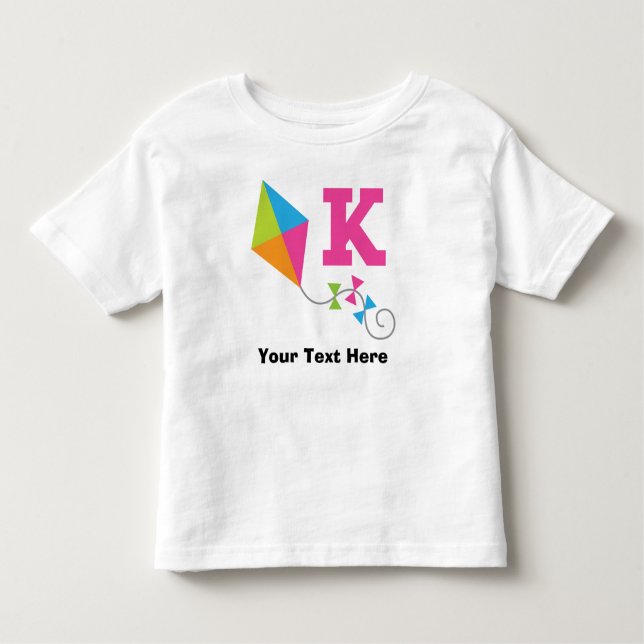 Camiseta Infantil Letra do alfabeto de K personalizada (Frente)