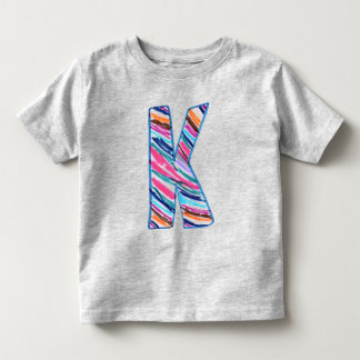 Camiseta Infantil Letra K Colorida Multicolorida como em Kay