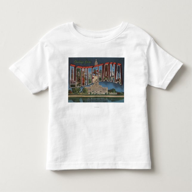 Camiseta Infantil Letra ScenesLouisiana de LouisianaLarge (Frente)