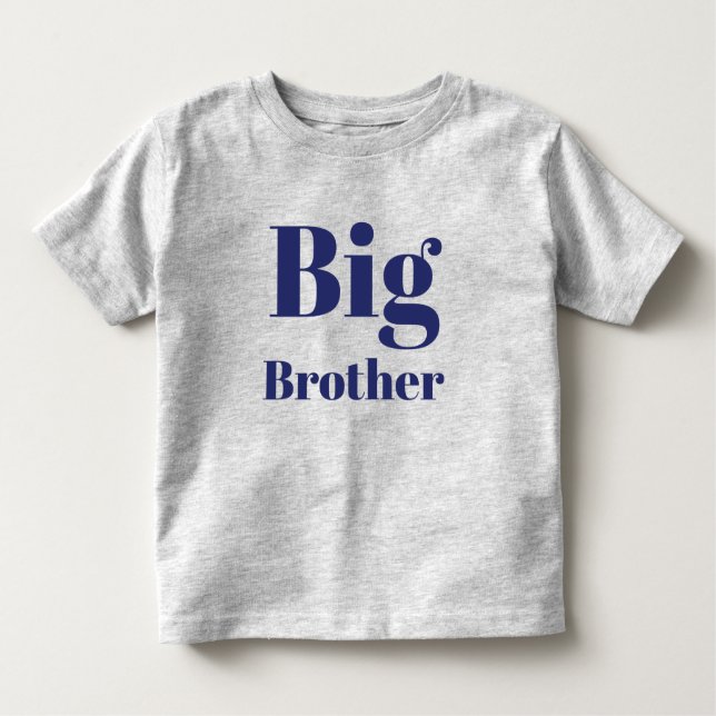 Camiseta Infantil Letras azuis do marinho Big Brother bonitinhas (Frente)