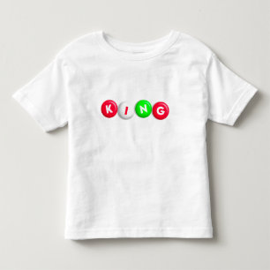 Camiseta Infantil Letras COLORIDAS do REI em Círculos Brilhantes