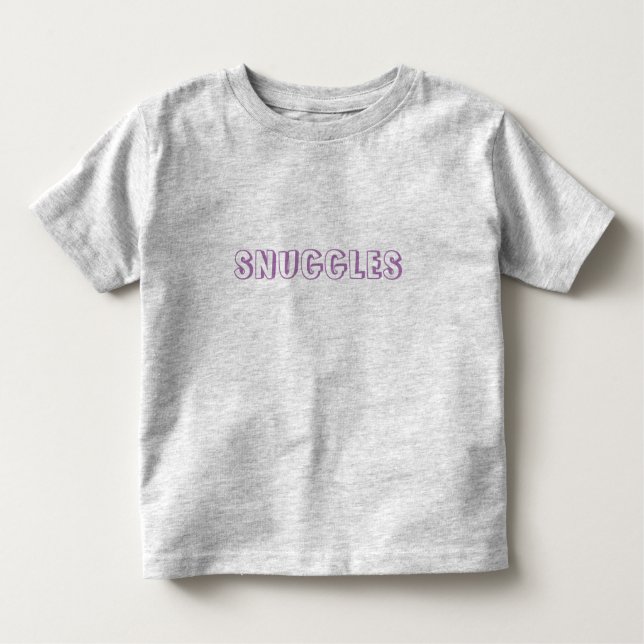Camiseta Infantil Letras lilás de lavanda "Snuggles" (Frente)