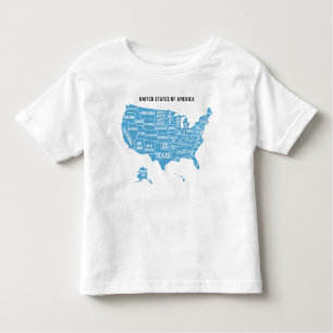 Camiseta Infantil Letterpress USA Map T-Shirt