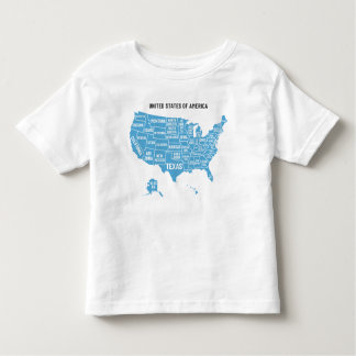 Camiseta Infantil Letterpress USA Map T-Shirt