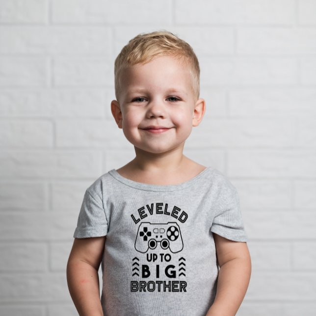Camiseta Infantil Levado Para O Grande Irmão (Leveled Up To Big Brother Shirt)