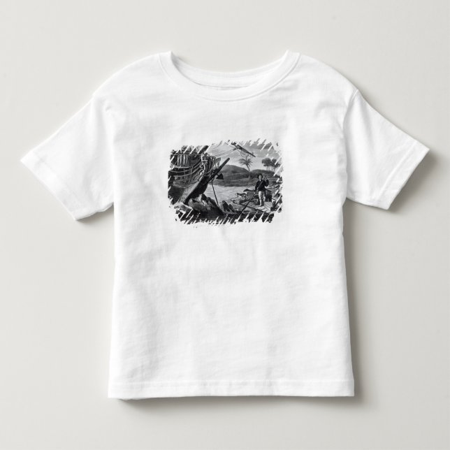 Camiseta Infantil Levar de Robinson Crusoe (Frente)