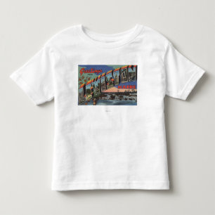 Camiseta Infantil Lewiston, Maine (cena do rio)