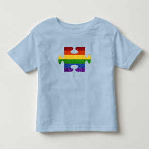 Camiseta Infantil LGBT Quebra-cabeça Priter Glitter