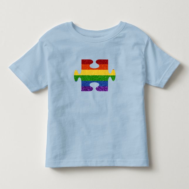 Camiseta Infantil LGBT Quebra-cabeça Priter Glitter (Frente)