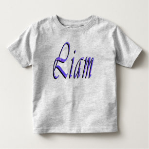 Camiseta Infantil Liam, Nome, Logotipo, Toddlers Cinza T-shirt
