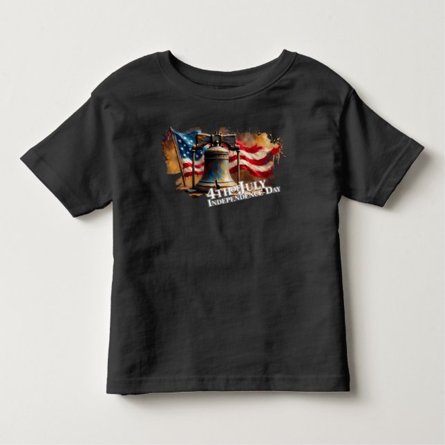 Camiseta Infantil Liberty Bell Art for 4th of July Celebration (Frente)