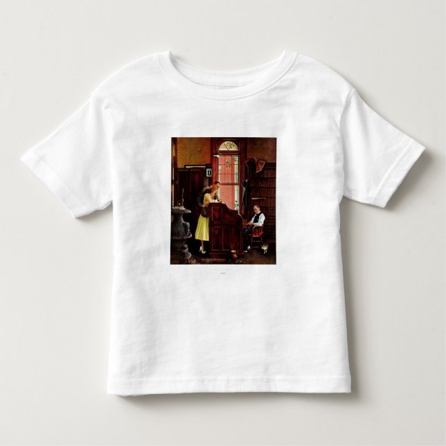 Camiseta Infantil Licença de casamento de Norman Rockwell (Frente)