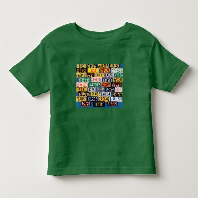 Camiseta Infantil License Plates por H. Wilson Smith (Frente)