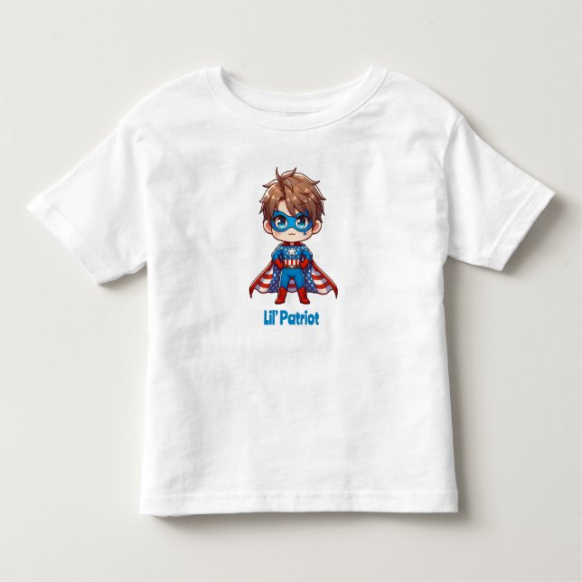 Camiseta Infantil Lil’ Patriot - Bebê Bastante Bastante (Frente)