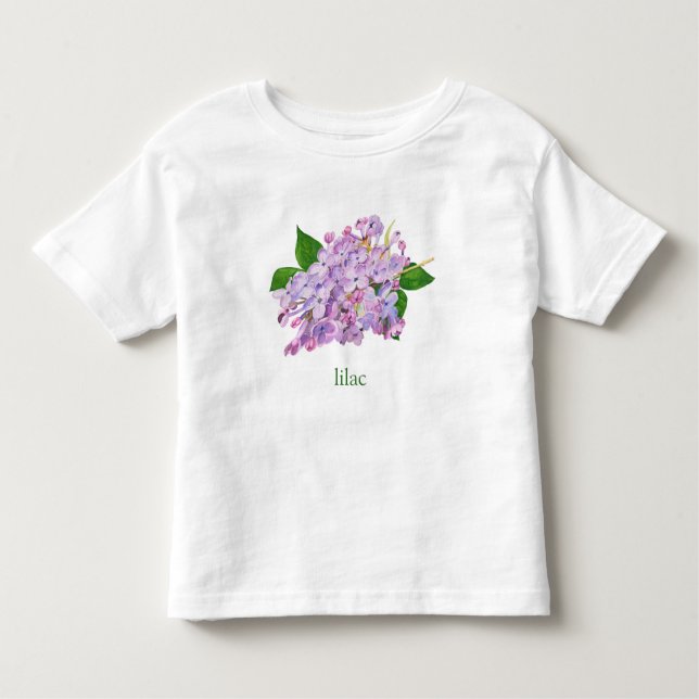 Camiseta Infantil Lilás púrpura, cor d'água botânica (Frente)