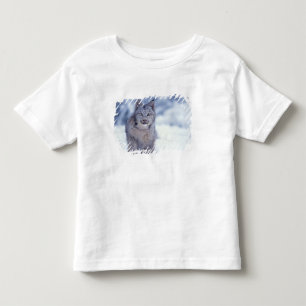 Camiseta Infantil lince, lince do lince, na neve nos montes de