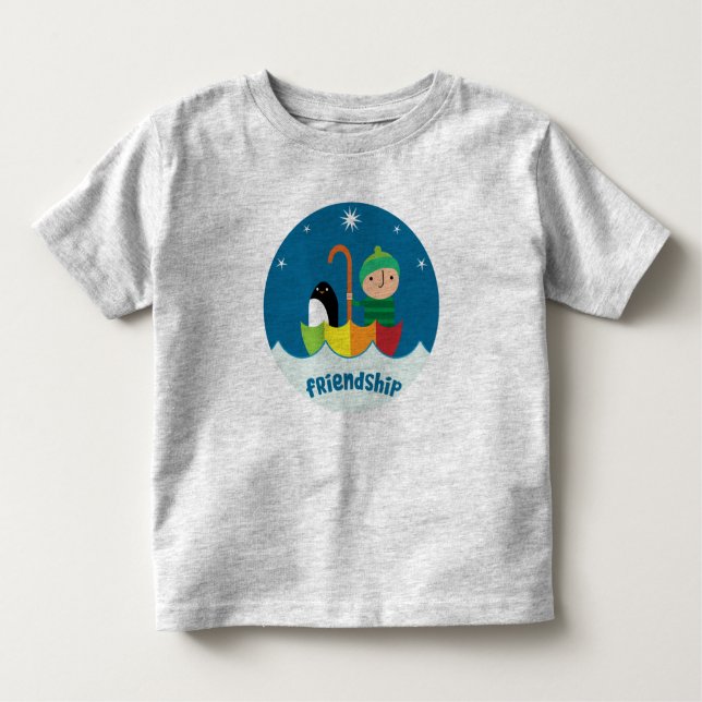 Camiseta Infantil Linda amizade de pré-escola K perdida e encontrada (Frente)