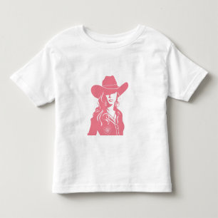 Camiseta Infantil Linda Coquete Pink Cowgirl Ocidental Chic Country