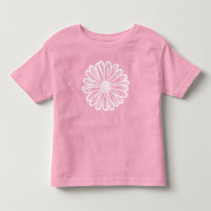 Camiseta Infantil Linda Flor de Margarida, Ilustração de Meio-Tons