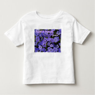 Camiseta Infantil Linda força azul violeta Petunias