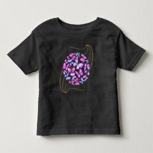 Camiseta Infantil Lindas Borboletas de Aquarela com Bling Dourado