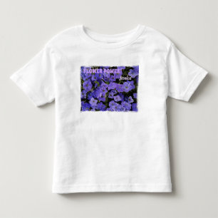Camiseta Infantil Lindas Petúnias Violeta Azul Poder das Flores