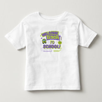 Camiseta Infantil Lindo Bem-vindo de Volta à Escola Roxo Verde