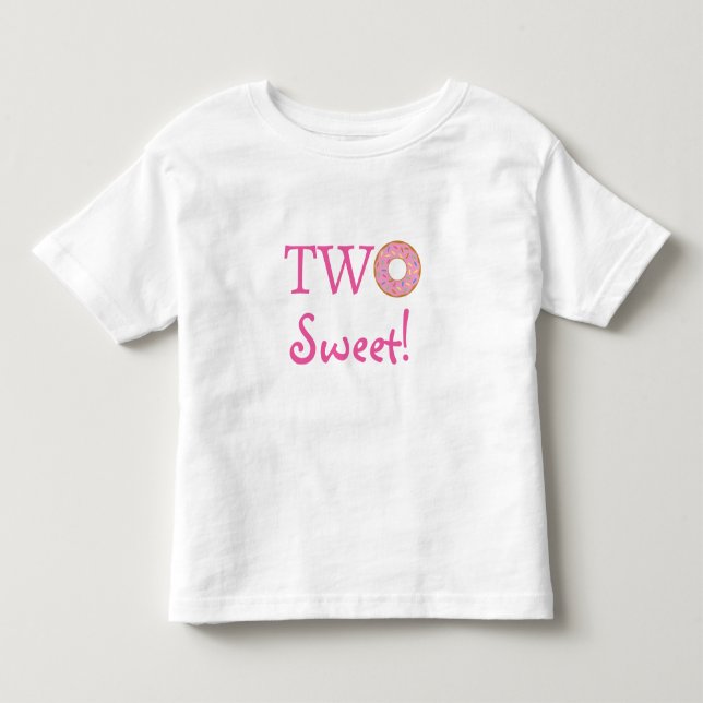 Camiseta Infantil Lindo Dois Aniversário de 2 Anos Rosa Doce (Frente)