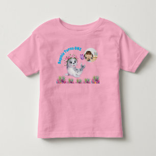 Camiseta Infantil Lindo Foca Marinho Floral Caprichoso Foto Aniversá