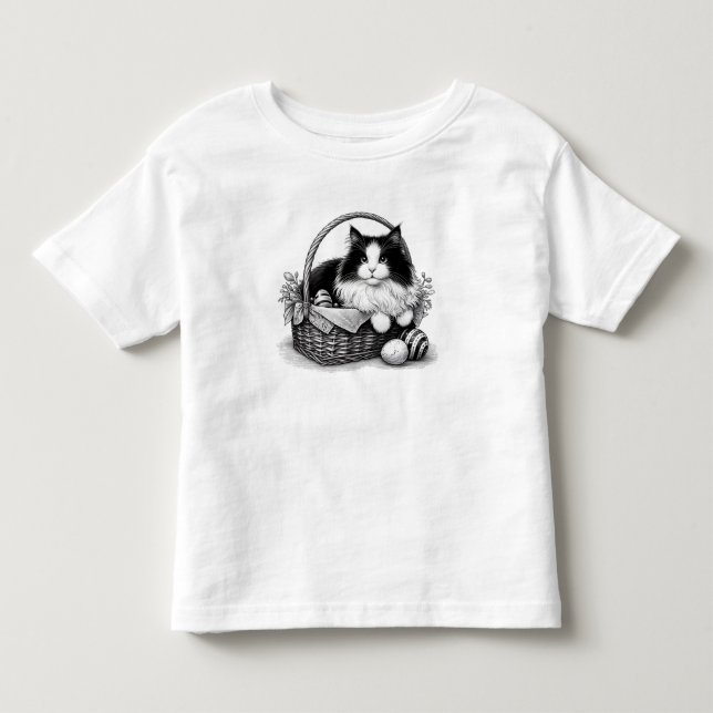 Camiseta Infantil Lindo Gatinho de Páscoa (Frente)