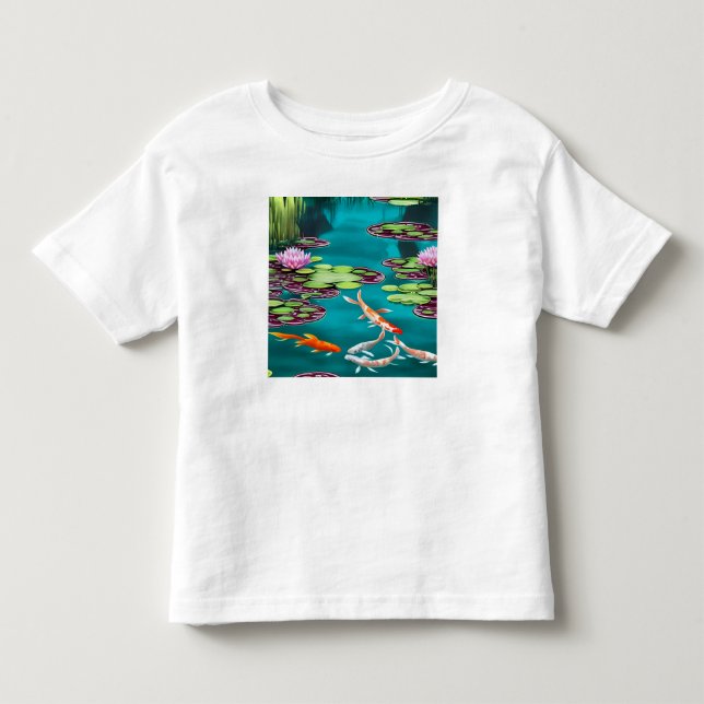 Camiseta Infantil Lindo Lago de Koi (Frente)