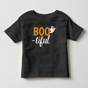 Camiseta Infantil Lindo Laranja Preto Divertido Fantasma de Hallowee