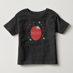Camiseta Infantil Lindo pré-escolar volta às aulas Maçã