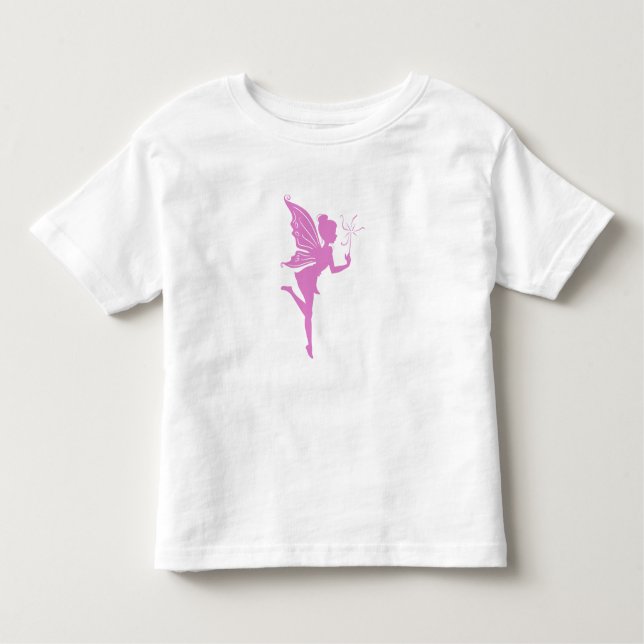 Camiseta Infantil Lindo silhueta de fadas de menina (Frente)