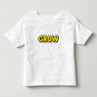 Camiseta Infantil Lindo tipo de letra retrô "CRESÇA" com Folhas e Es