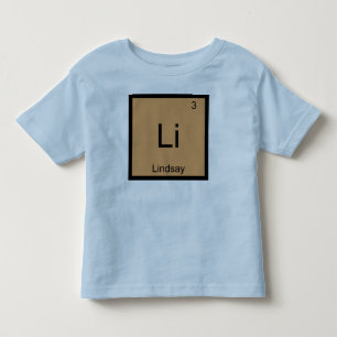 Camiseta Infantil Lindsay Nome Elemento Químico Tabela Periódica