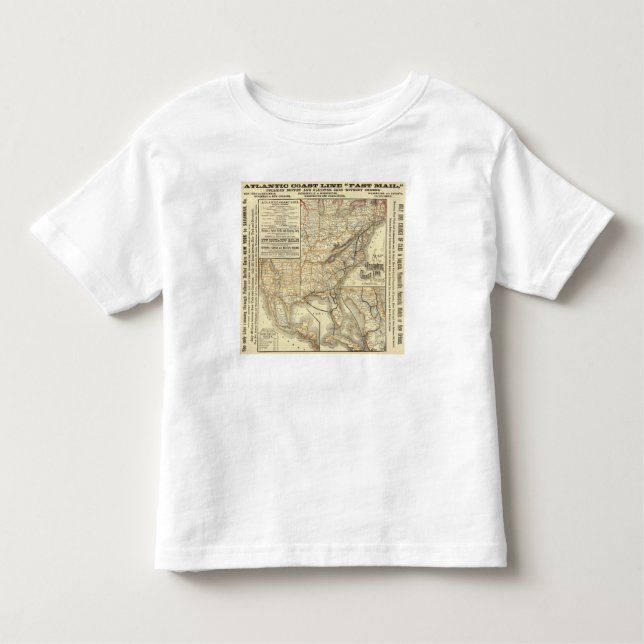 Camiseta Infantil Linha atlântica da costa do mapa (Frente)