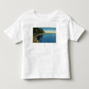 Camiseta Infantil Linha costeira, pavilhão, e nadadores