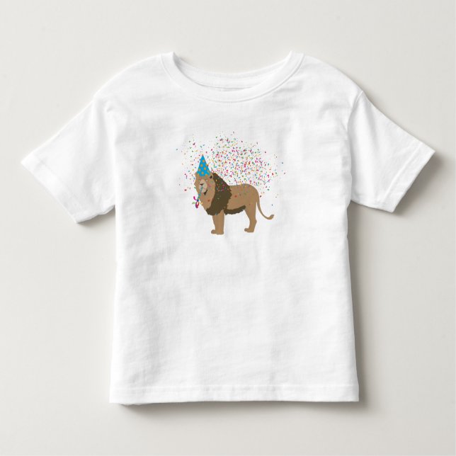 Camiseta Infantil Lion Jungle Partilhando Animais com Festa (Frente)