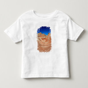 Camiseta Infantil Listras vermelhas, bege e amarelas ao vento e