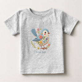 Camiseta Infantil Little Bird Floral Azul