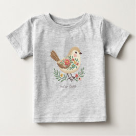 Camiseta Infantil Little Bird Floral Gold